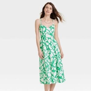 A New Day Green and White Floral Dress